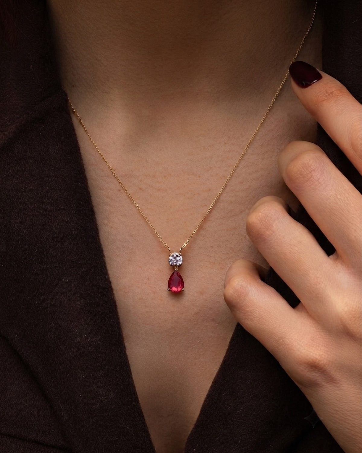 The Ruby Duo Necklace